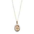 Charming Girl Kids 14k Gold Two Tone Miraculous Medal Pendant Necklace, Size: 15