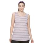 Plus Size Tek Gear&reg; Stripe Racerback Tank, Women's, Size: 1xl, Med Purple