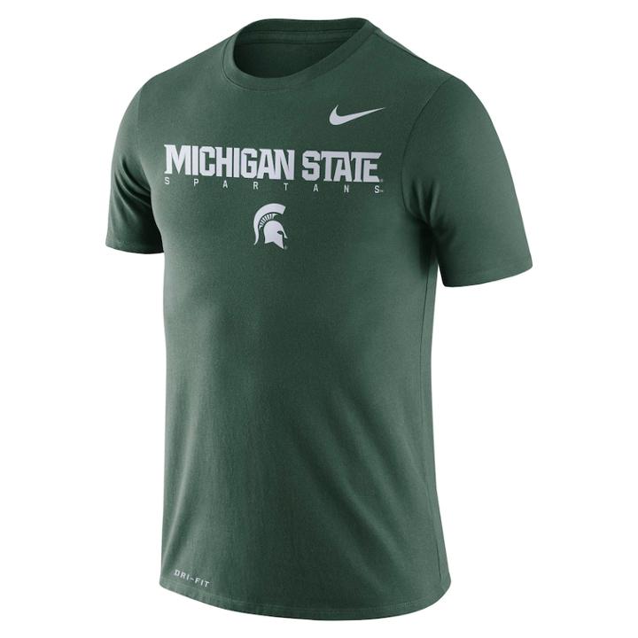 Men's Nike Michigan State Spartans Facility Tee, Size: Medium, Green