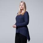 Plus Size Simply Vera Vera Wang High-low Top, Women's, Size: 3xl, Blue