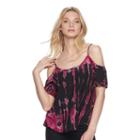 Women's Rock & Republic&reg; Cold-shoulder Tie-dye Top, Size: Xl, Med Purple