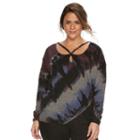 Plus Size Rock & Republic&reg; Tie-dye Drop-shoulder Sweater, Women's, Size: 0x, Grey Other