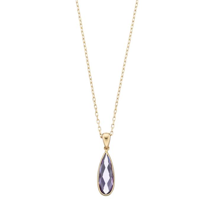 14k Gold Amethyst Teardrop Pendant Necklace, Women's, Size: 17, Purple