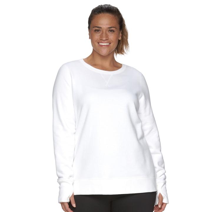 Plus Size Tek Gear&reg; Fleece Sweatshirt, Women's, Size: 2xl, White