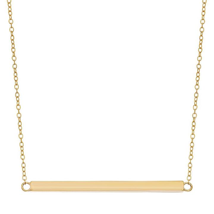 18k Gold Over Silver Bar Necklace, Women's, Size: 18, Yellow