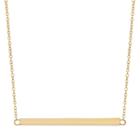 18k Gold Over Silver Bar Necklace, Women's, Size: 18, Yellow