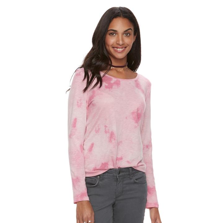 Petite Sonoma Goods For Life™ Essential Crewneck Tee, Women's, Size: L Petite, Light Pink