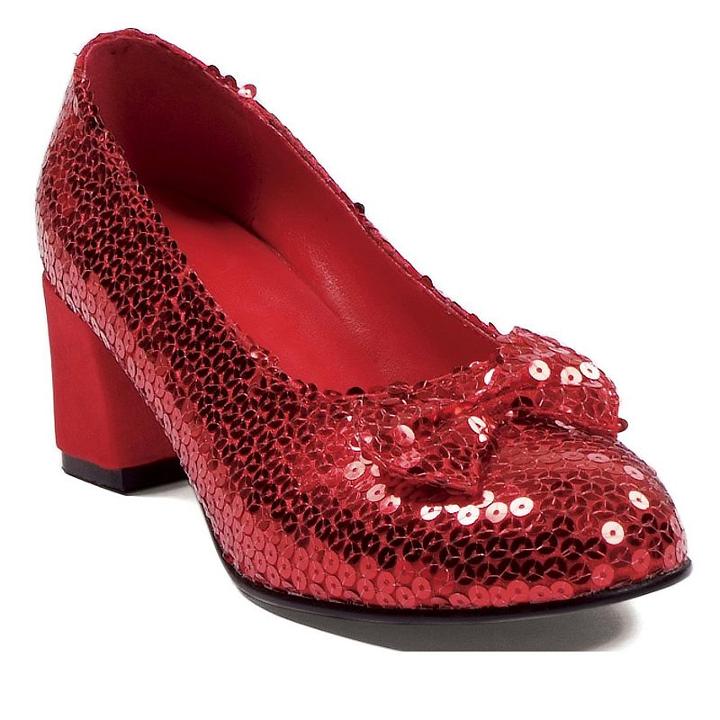 Adult Red Sequin Costume Shoes, Size: 10