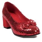 Adult Red Sequin Costume Shoes, Size: 10