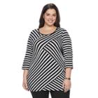 Plus Size Croft & Barrow&reg; Spliced Scoopneck Tee, Women's, Size: 1xl, Black