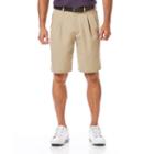Men's Grand Slam Classic-fit Performance Double-pleated Golf Shorts, Size: 29, Dark Beige