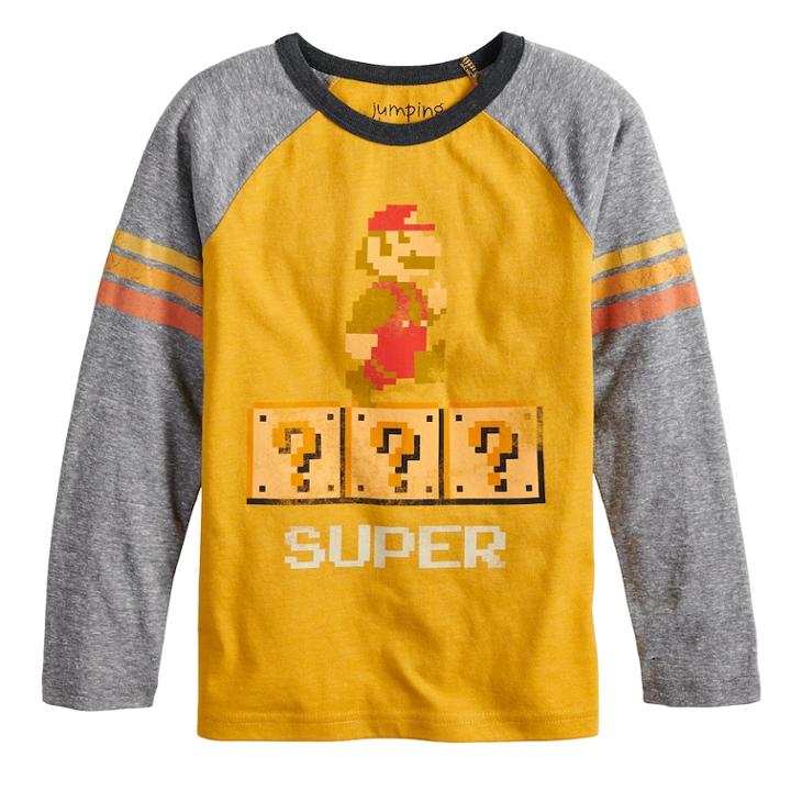 Boys 4-12 Jumping Beans&reg; Retro Super Mario Bros. Raglan Graphic Tee, Size: 4, Gold