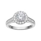 14k White Gold 1 1/4 Carat T.w. Igl Certified Diamond Halo Engagement Ring, Women's, Size: 6