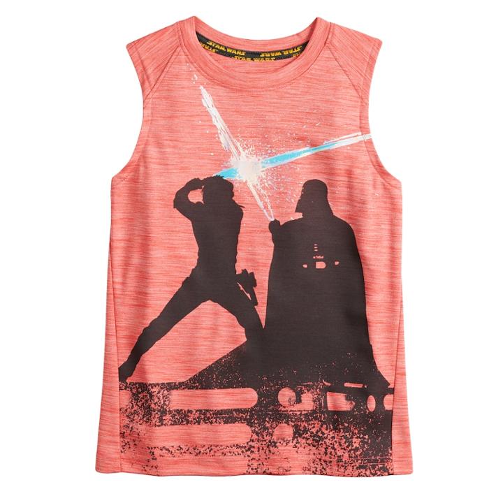 Boys 4-7x Star Wars A Collection For Kohl's Luke Skywalker And Darth Vader Light Saber Tank, Size: 6, Med Red