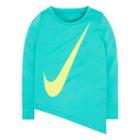 Girls 4-6x Nike Dri-fit Asymmetrical Tee, Girl's, Size: 6, Med Green