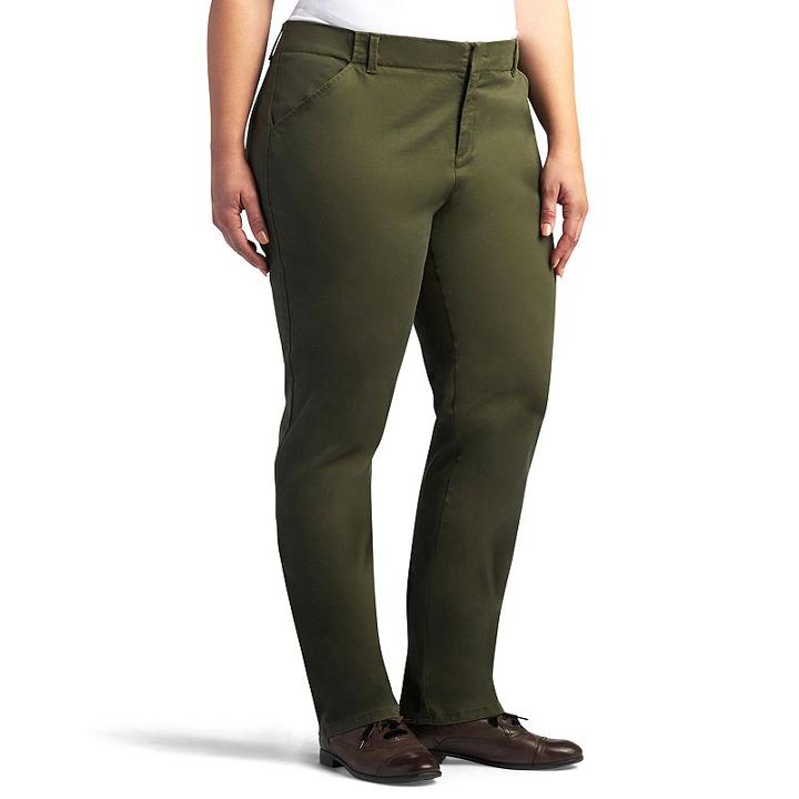 Plus Size Lee Essential Straight-leg Chino Pants, Women's, Size: 20w Short, Green Oth
