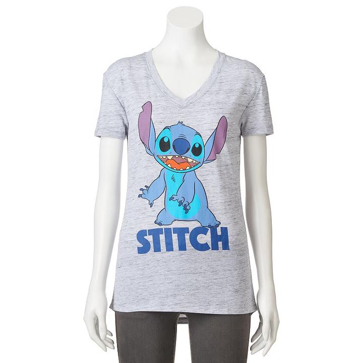 Disney's Lilo & Stitch Juniors' Spacedye Tee, Kids Unisex, Size: Small, Dark Grey