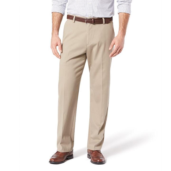 Men's Dockers&reg; Stretch Easy Khaki Relaxed-fit Pleated Pants D4, Size: 34x29, Beig/green (beig/khaki)