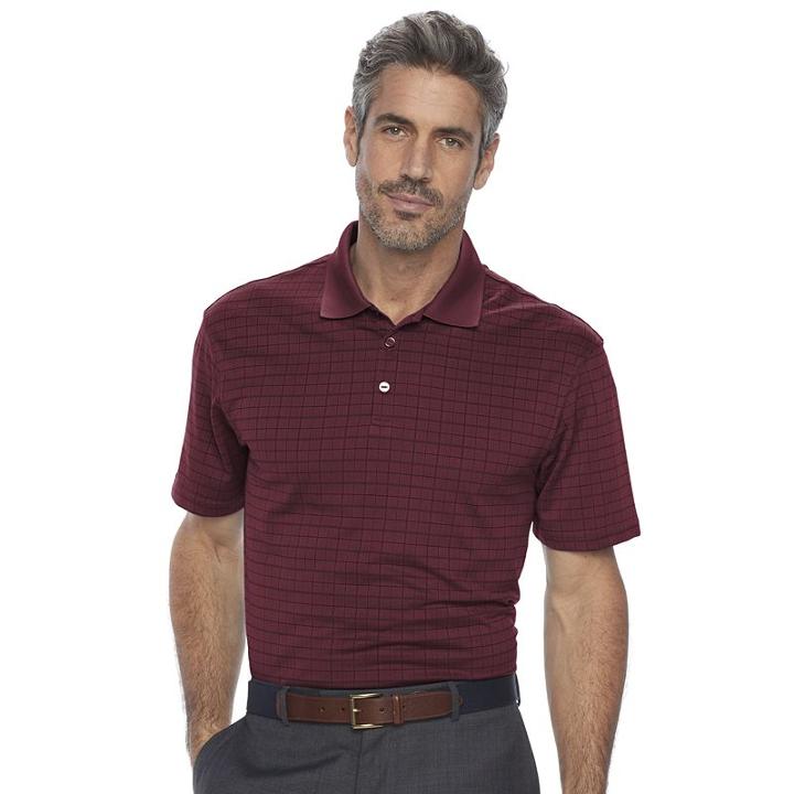 Men's Haggar Classic-fit Windowpane Performance Polo, Size: Small, Drk Purple