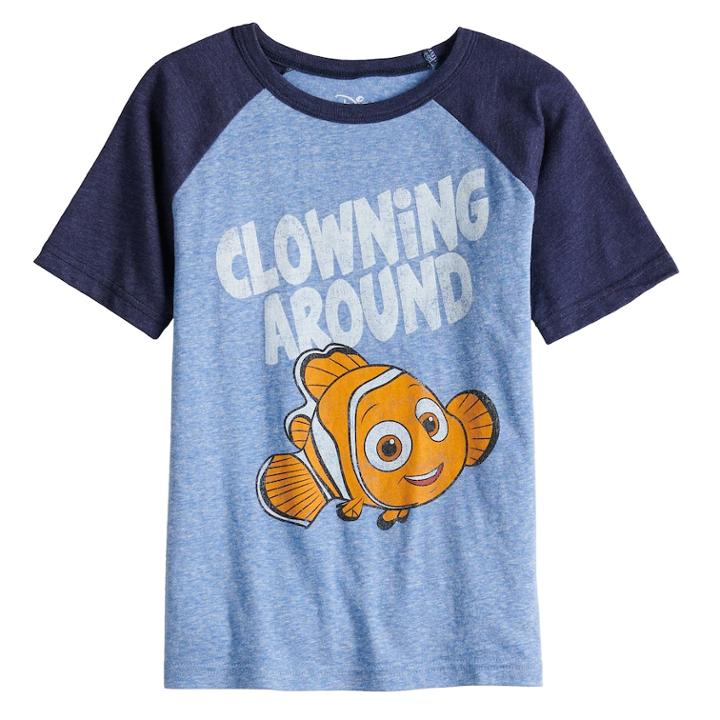 Disney / Pixar Finding Nemo Boys 4-10 Clowning Around Raglan Graphic Tee By Jumping Beans&reg;, Size: 10, Med Blue