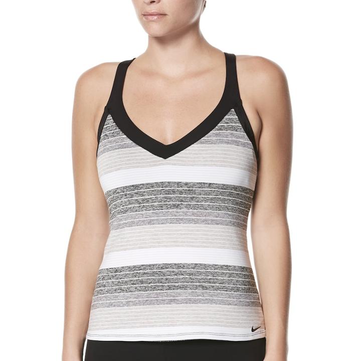Women's Nike Adjustable Tankini Top, Size: Medium, Black