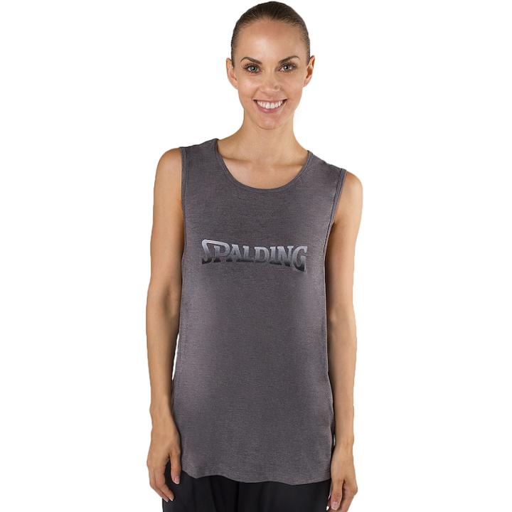 Women's Spalding Sleeveless Logo Graphic Tee, Size: Medium, Black