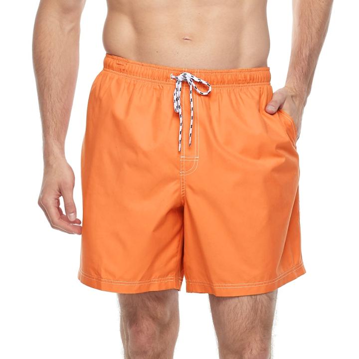 Big & Tall Croft & Barrow&reg; Solid Swim Trunks, Men's, Size: L Tall, Drk Orange