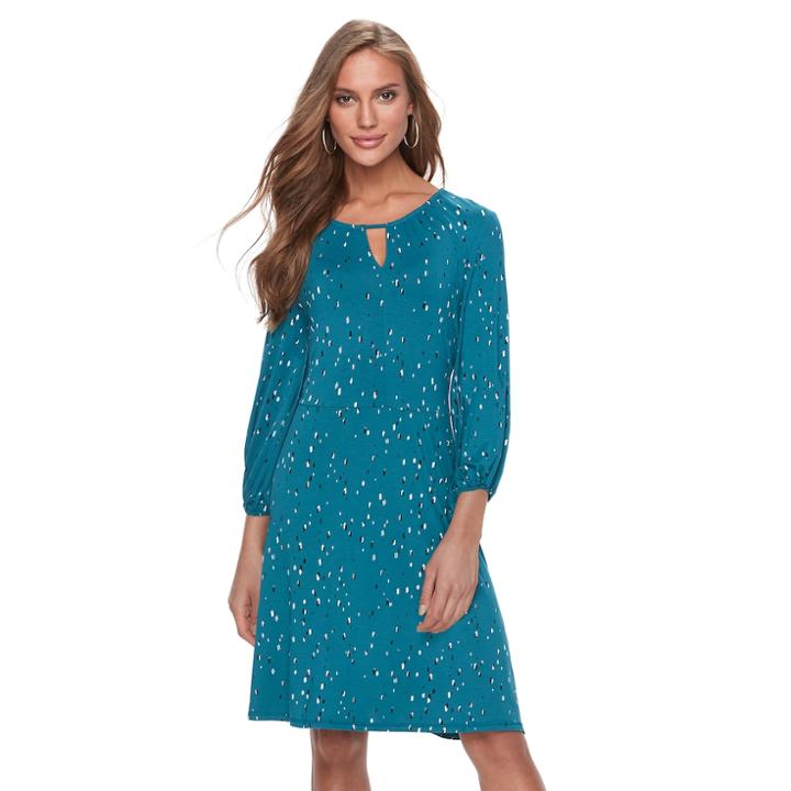Women's Apt. 9&reg; Keyhole A-line Dress, Size: Xl, Turquoise/blue (turq/aqua)