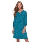 Women's Apt. 9&reg; Keyhole A-line Dress, Size: Xl, Turquoise/blue (turq/aqua)