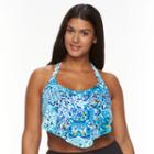 Plus Size Apt. 9&reg; Kaleidoscope Flounce Halter Bikini Top, Women's, Size: 1xl, Dark Green