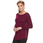 Petite Apt. 9&reg; Sparkle Boatneck Sweater, Women's, Size: S Petite, Dark Red