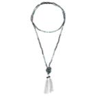 Mudd&reg; Beaded Tassel Necklace, Women's, Blue