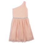Girls 7-16 Speechless Asymmetrical One Shoulder Pleated Dress, Size: 7, Light Pink