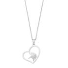 Sterling Silver Minnesota Vikings Heart Openwork Pendant Necklace, Women's, Size: 18, Grey
