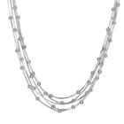 Sterling Silver Bead Multistrand Necklace, Adult Unisex, Size: 18, Grey