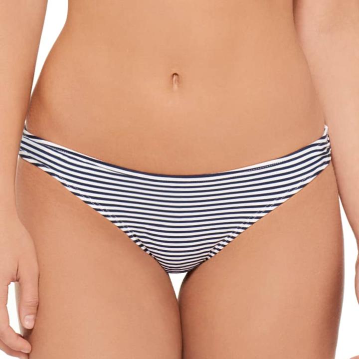 Juniors' Hot Water Striped Brazilian Bikini Bottoms, Women's, Size: Xl, White
