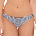 Juniors' Hot Water Striped Brazilian Bikini Bottoms, Women's, Size: Xl, White
