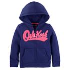 Girls 4-14 Oshkosh B'gosh&reg; Logo Applique Zip-up Hoodie, Size: 4, Med Blue