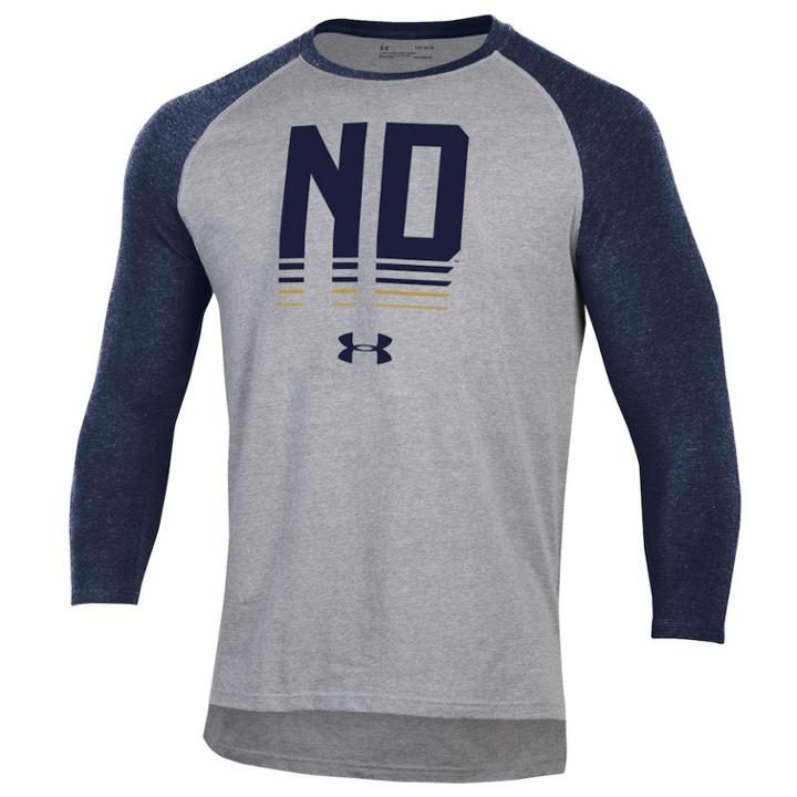 Men's Under Armour Notre Dame Fighting Irish Baseball Tee, Size: Large, Blue (navy)
