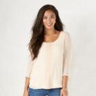 Women's Lc Lauren Conrad Swiss Dot Top, Size: Xxl, White Oth