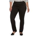 Plus Size Utopia By Hue Pintucked Twill Skimmer Leggings, Women's, Size: 1xl, Black