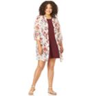 Juniors' Plus Size Wallflower Solid Swing Dress & Kimono Set, Teens, Size: 3xl, Purple