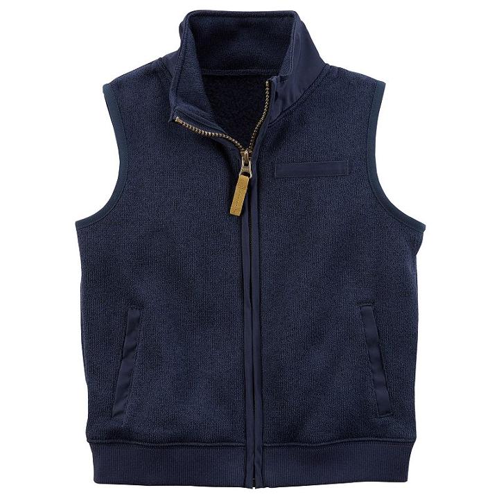 Toddler Boy Carter's Zip-up Vest, Size: 5t, Light Grey