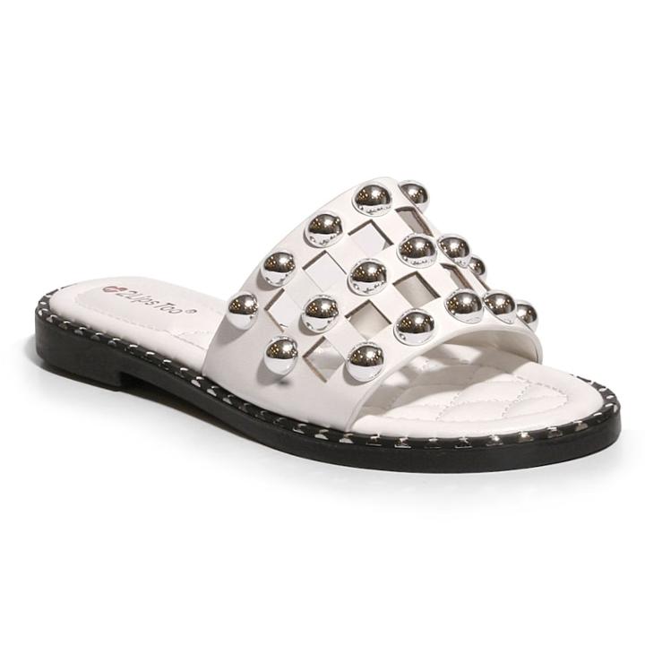 2 Lips Too Too May Women's Slide Sandals, Size: Medium (6), White