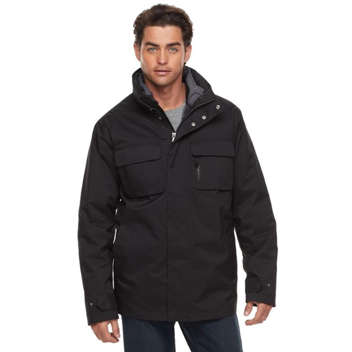 Men's Izod Radiance 3-in-1 Hooded Systems Jacket, Size: Xl, Black
