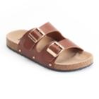 Mudd&reg; Women's Double Buckle Slide Sandals, Size: Medium, Med Brown