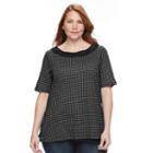 Plus Size Women's Croft & Barrow&reg; Crochet Tee, Size: 1xl, Black