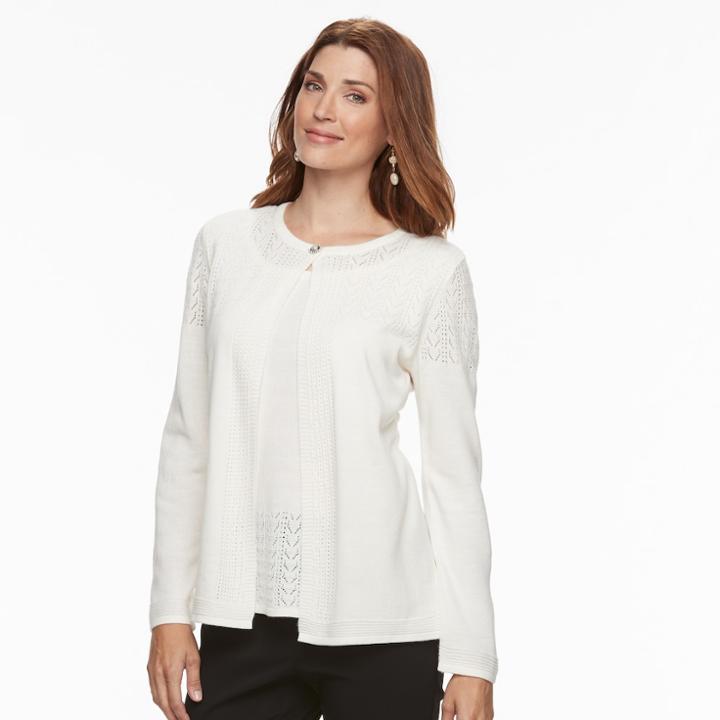 Women's Napa Valley 2-fer Sweater, Size: Xl, Natural