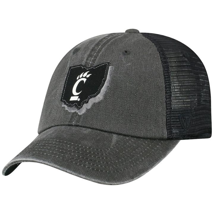 Adult Top Of The World Cincinnati Bearcats Land Vintage-washed Cap, Men's, Black