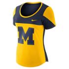 Women's Nike Michigan Wolverines Enzyme-washed Colorblock Tee, Size: Xl Short, Multicolor